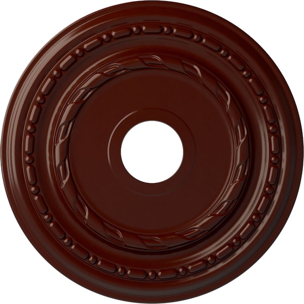 Ekena Millwork Dublin Ceiling Medallion (Canopies up to 5 1/8"), 17 7/8"OD x 3 5/8"ID x 1 1/4"P, Brushed Mahogany CM17DUBMF - main